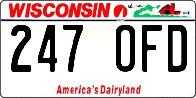 WI license plate 247OFD