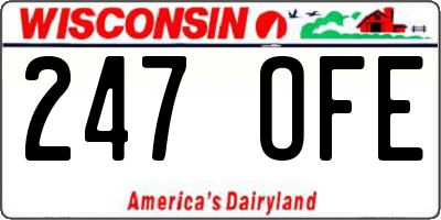 WI license plate 247OFE