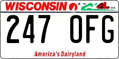 WI license plate 247OFG