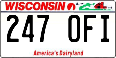 WI license plate 247OFI