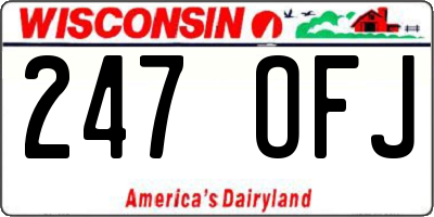 WI license plate 247OFJ