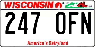 WI license plate 247OFN