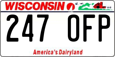 WI license plate 247OFP