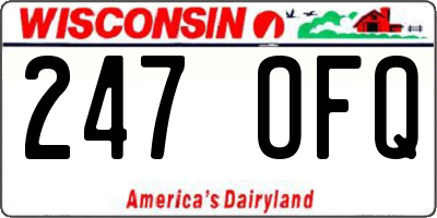 WI license plate 247OFQ