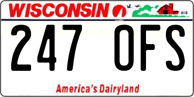 WI license plate 247OFS