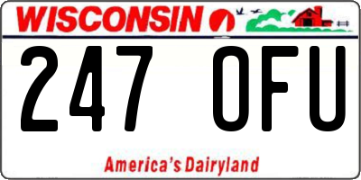WI license plate 247OFU