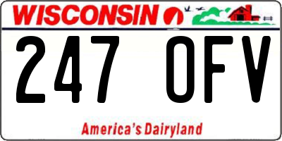 WI license plate 247OFV