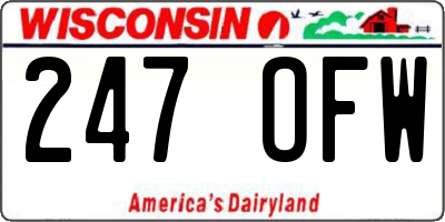 WI license plate 247OFW