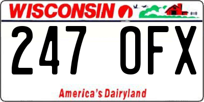 WI license plate 247OFX
