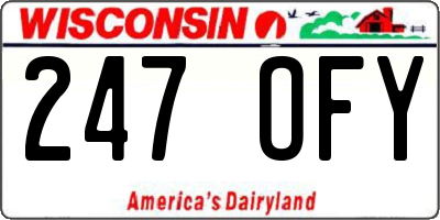 WI license plate 247OFY