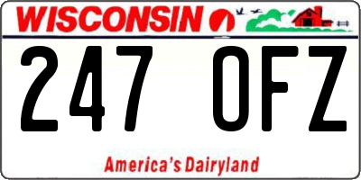 WI license plate 247OFZ