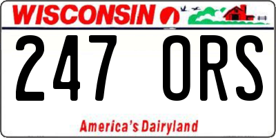 WI license plate 247ORS
