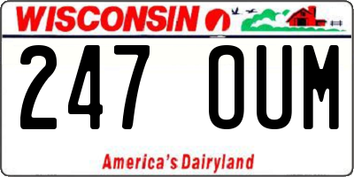 WI license plate 247OUM
