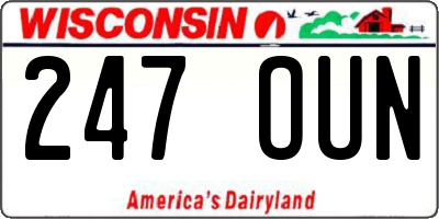 WI license plate 247OUN