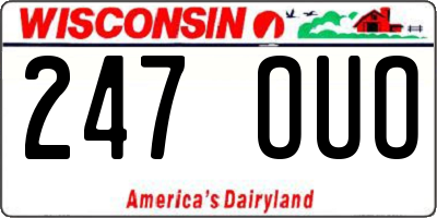 WI license plate 247OUO