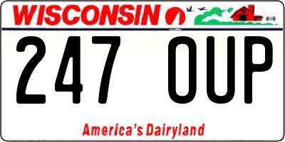 WI license plate 247OUP