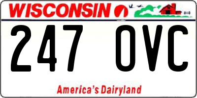 WI license plate 247OVC