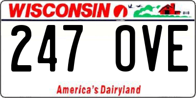 WI license plate 247OVE