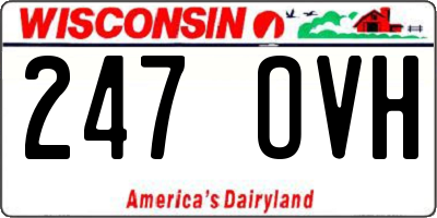 WI license plate 247OVH