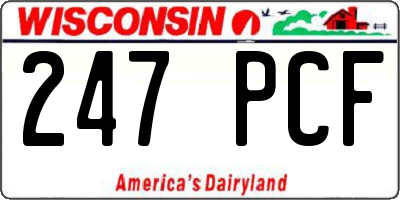 WI license plate 247PCF