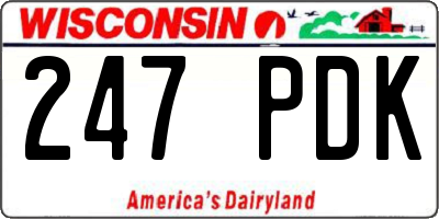WI license plate 247PDK