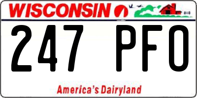 WI license plate 247PFO