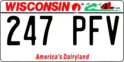 WI license plate 247PFV