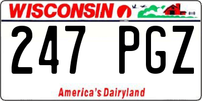 WI license plate 247PGZ