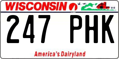 WI license plate 247PHK
