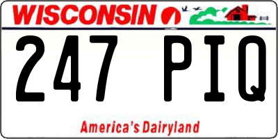 WI license plate 247PIQ