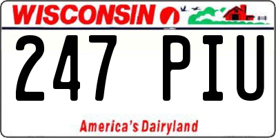 WI license plate 247PIU