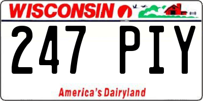 WI license plate 247PIY