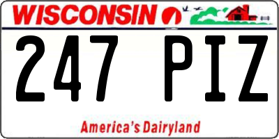 WI license plate 247PIZ