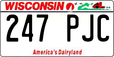 WI license plate 247PJC