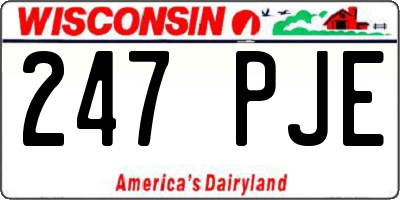 WI license plate 247PJE