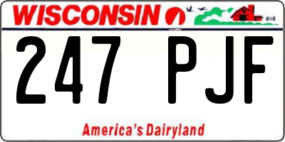 WI license plate 247PJF