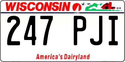 WI license plate 247PJI
