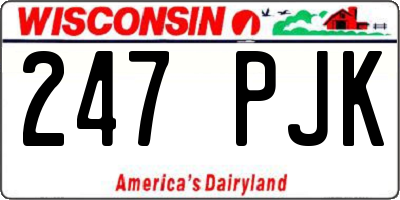 WI license plate 247PJK