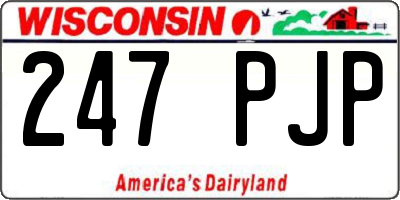 WI license plate 247PJP