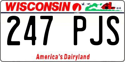 WI license plate 247PJS