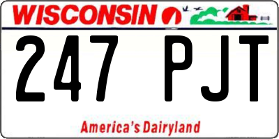 WI license plate 247PJT