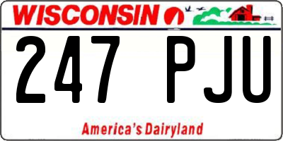 WI license plate 247PJU