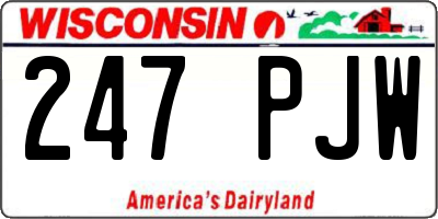 WI license plate 247PJW