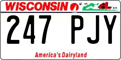 WI license plate 247PJY