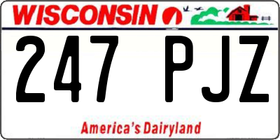 WI license plate 247PJZ