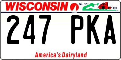 WI license plate 247PKA