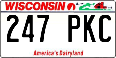 WI license plate 247PKC