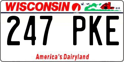 WI license plate 247PKE