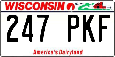 WI license plate 247PKF