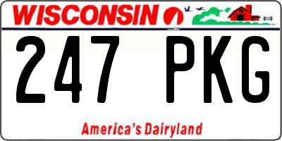 WI license plate 247PKG